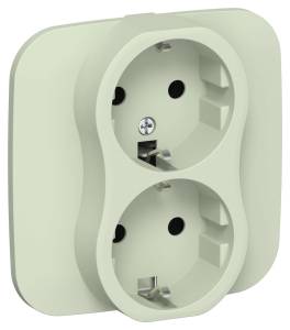 Розетка 2-местная с заземлением IEK Flite FI-R21A-16-1-K92 панг