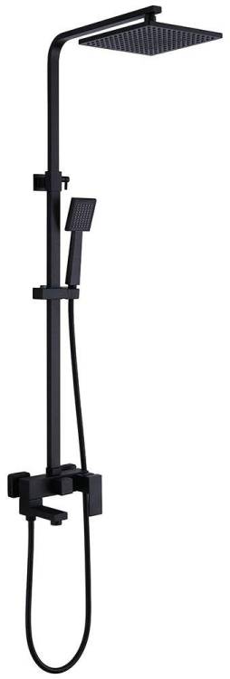 Душевая стойка Abber Daheim AF8216B с изливом, черная матовая