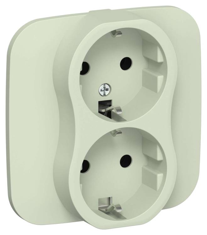 Розетка 2-местная с заземлением IEK Flite FI-R21A-16-1-K92 панг