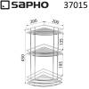 Полка SAPHO CHROM LINE угловая, тройная, из стальной проволоки с бортиками, 200x485x200 мм, хром фото 4