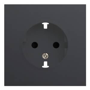 Лицевая панель для розетки 2к+з Rikett 35632 MB черный сатин