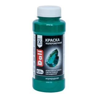 Краска колеровочная акриловая атмосферостойкая светостойкая Dali изумрудный 0.25 л