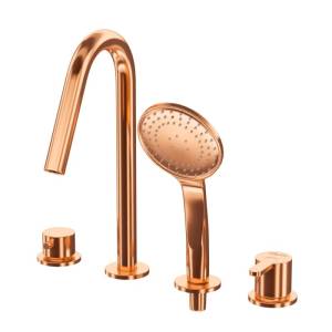 Смеситель на борт ванны Cezares Leaf LEAF-BVDM4-SS бронза