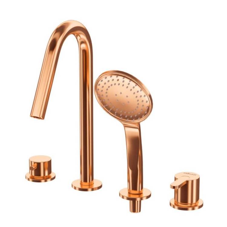 Смеситель на борт ванны Cezares Leaf LEAF-BVDM4-SS бронза