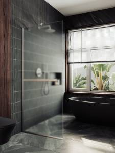 Душевая перегородка MaybahGlass MGD-731-5у 79x195, стекло сатин 8 мм, профиль хром матовый
