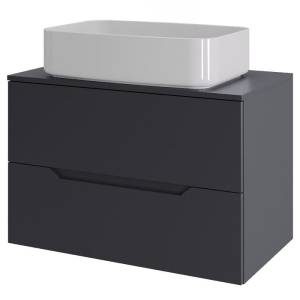 Тумба с раковиной Orange Line Li-70TugMDF+B07-600W графит матовый, 70 см