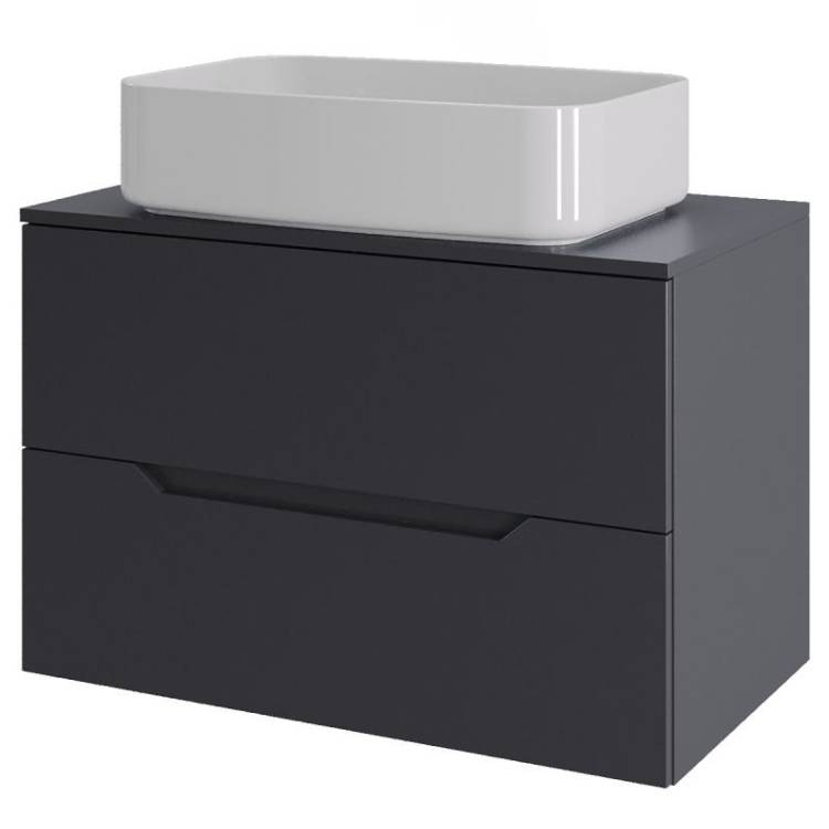Тумба с раковиной Orange Line Li-70TugMDF+B07-600W графит матовый, 70 см