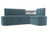 Кухонный диван Лига Диванов Тефида 126139 бирюзовый, коричневый, правый угол
