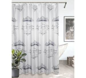 Штора для ванной Bath Plus Paris akch22104-1 с кольцами, 180x180, белый, светло-серый, серый