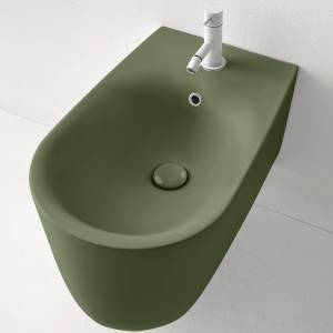 Биде подвесное Kerasan Nolita 532511*1 с 1 отверстием под смеситель, Verde muschio