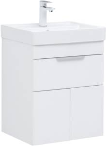 Тумба с раковиной Aquanet Ирис new 00310147 50 белый глянец, 1 ящик, 2 дверцы