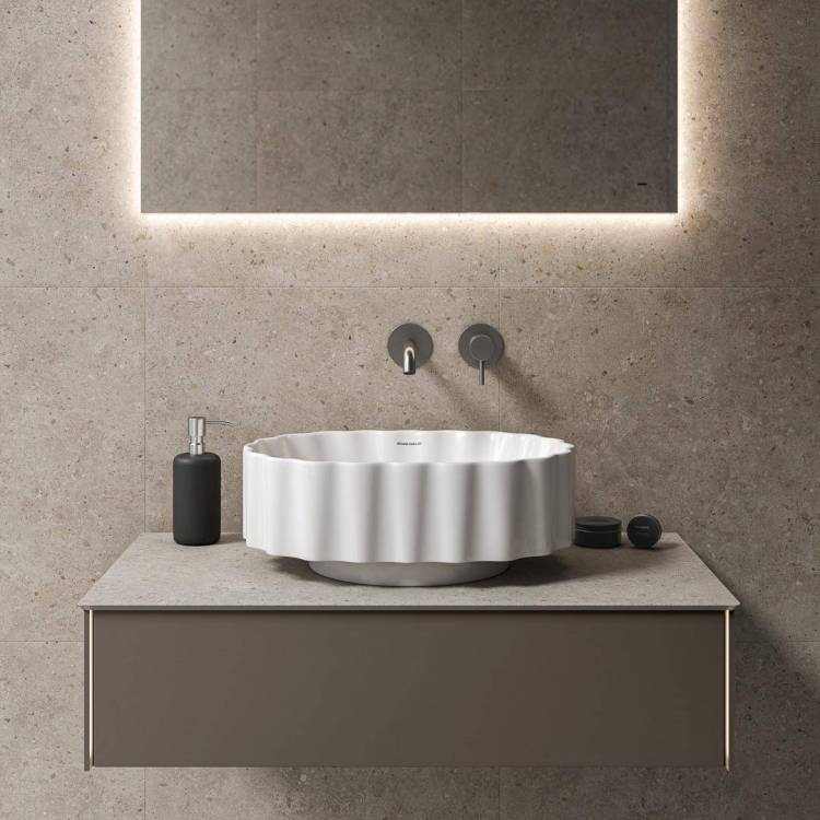 Тумба с раковиной Kerama Marazzi Magica вечерний серый матовый, 90 см, раковина CC.wb.50\WHT