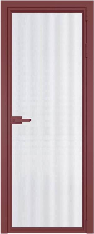 Межкомнатная дверь Profil Doors 1 AV цвет профиля Красный антрацит, стекло безопасное 6 мм мору белый 600x2000