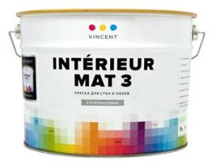 VINCENT INTERIEUR MAT I 3 краска для стен и обоев, белая, суперматовая (2,25л)