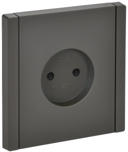 Розетка 1-местная с защитными шторками IEK Forte&Piano FP-R13-10-K03 серый