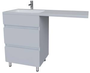 Тумба с раковиной Stella Polar Корделия 60 SP-00001040 белый, раковина Kamilla 120 правая