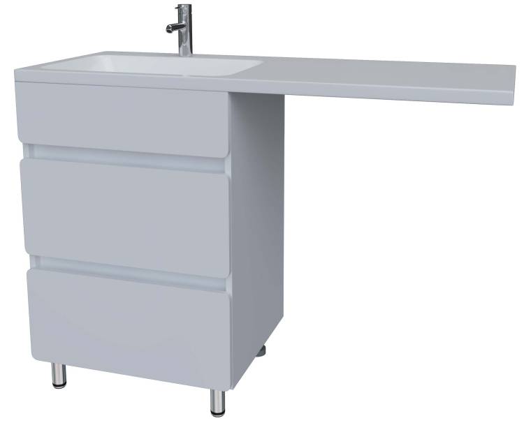 Тумба с раковиной Stella Polar Корделия 60 SP-00001040 белый, раковина Kamilla 120 правая