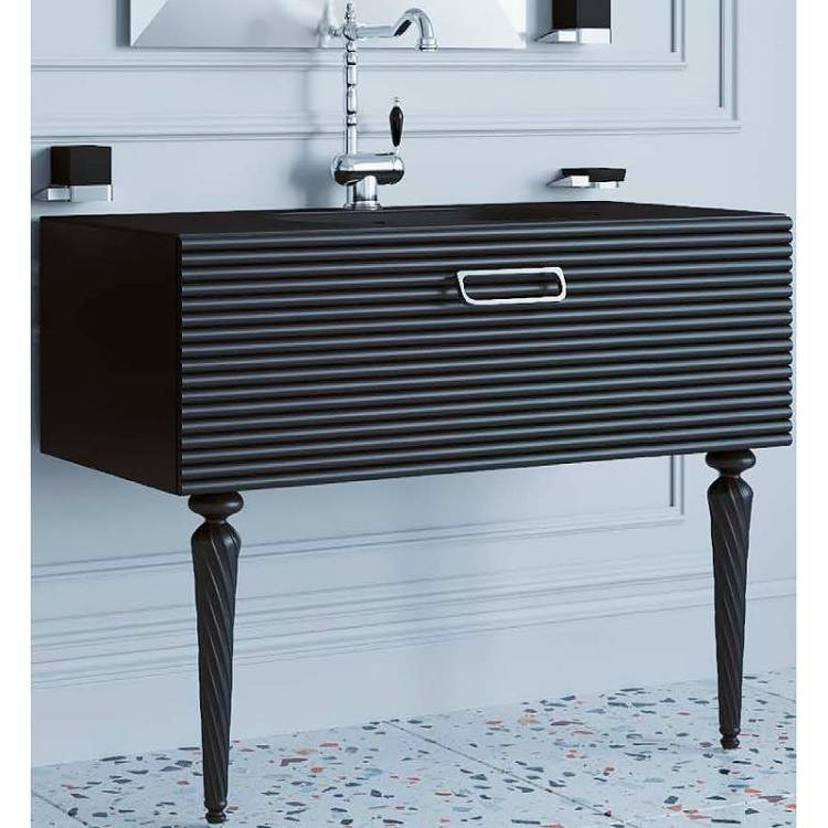 Тумба под раковину Armadi Art Vallessi Avantgarde 842-100-BCR 100 черная хром