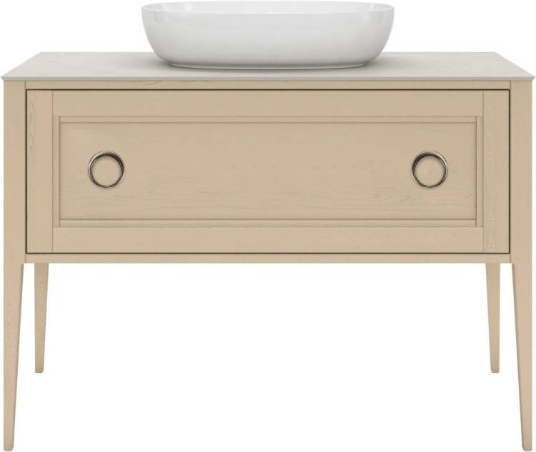 Тумба с раковиной Kerama Marazzi Plaza капучино, тумба PL.CN.120.1+1\CAP.M + рак. PLR.wb.60