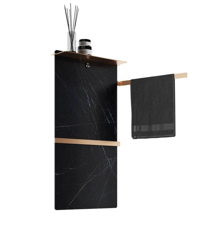 Полотенцесушитель электрический Wonzon & Woghand Stuttgart WW-A504-BG черный мрамор, брашированное золото