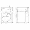 Раковина Uperwood Comforty 291021038 над стиральной машиной, белая глянцевая, 60x60 фото 5