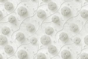 3D Фотообои Artegrafico «Объемная вязь из цветов» VL-006 песок