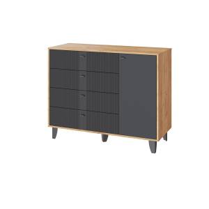 Комод ТЭКС Катрин-13 00-00185337 дуб крафт золотой, карбон вулкан
