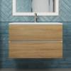 Тумба с раковиной Uperwood Barsa подвесная, белая, дуб сонома, 80 см фото 4