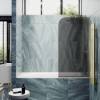 Шторка на ванну MaybahGlass MGV-133-3у стекло графит матовый, профиль золото, 1400x440