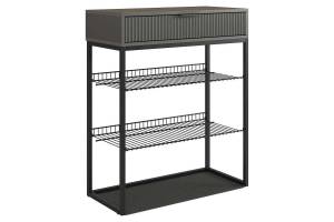 Обувница Mebelson Вельвет 173128.3324 графит/графит матовый/черный муар