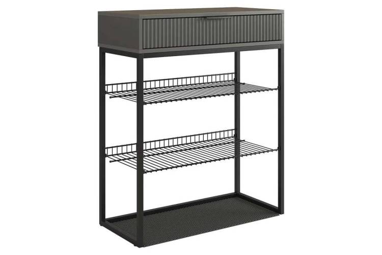 Обувница Mebelson Вельвет 173128.3324 графит/графит матовый/черный муар