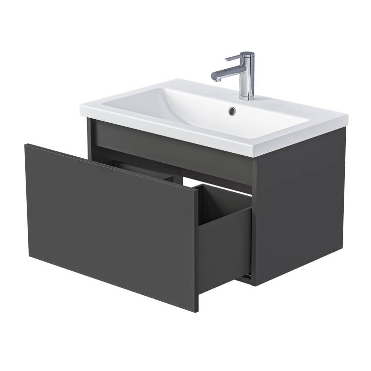 Тумба под раковину 1MarKa Aris Ц0000042280 антрацит, монолит дарк, 59x44.7x40