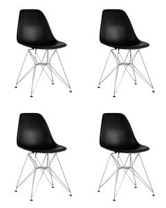 Набор из 4 стульев Stool Group Eames DSR DC-20101301 black X4 черный