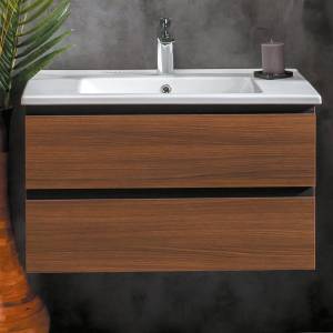 Тумба с раковиной Armadi Art Capolda 85 dark wood
