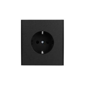 Розетка 1-местная с заземлением и шторками Kranz Strong KR-78-0701-5 антрацит