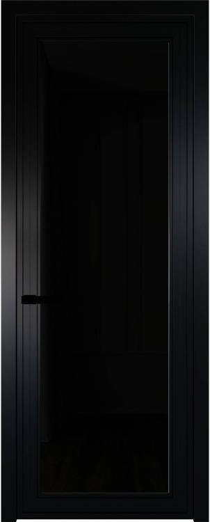 Межкомнатная дверь Profil Doors 1 AGP цвет профиля Черный, стекло безопасное 6 мм черный триплекс 600x2000