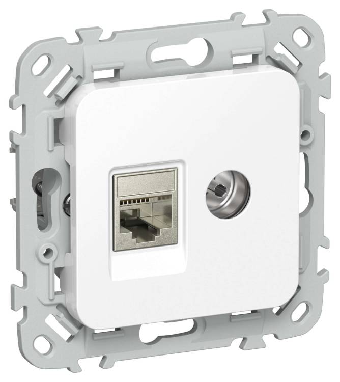 ТВ-розетка+Ethernet RJ45 IEK Flite FI-AK21-1-K01 белый