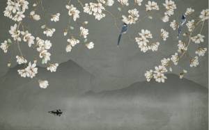 3D Фотообои Artegrafico «Нежные магнолии в горах» DV-003 канвас