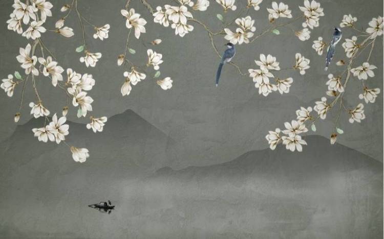 3D Фотообои Artegrafico «Нежные магнолии в горах» DV-003 канвас