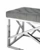 Банкетка Stool Group Арт Деко BENCH-016-GR вельвет серый, сталь серебро 100x46 фото 3