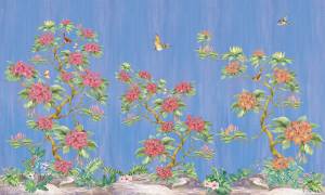 Бесшовные Eco обои Ortograf Flora 31113 Lana Bondi blue Ворс ОЕ
