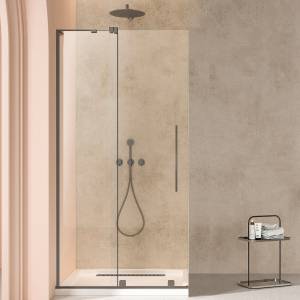 Душевая перегородка Vincea Walk-In (Волк-Ин) VSW-4WSL120CLGM-L профиль вороненая сталь, стекло прозрачное, 120x200