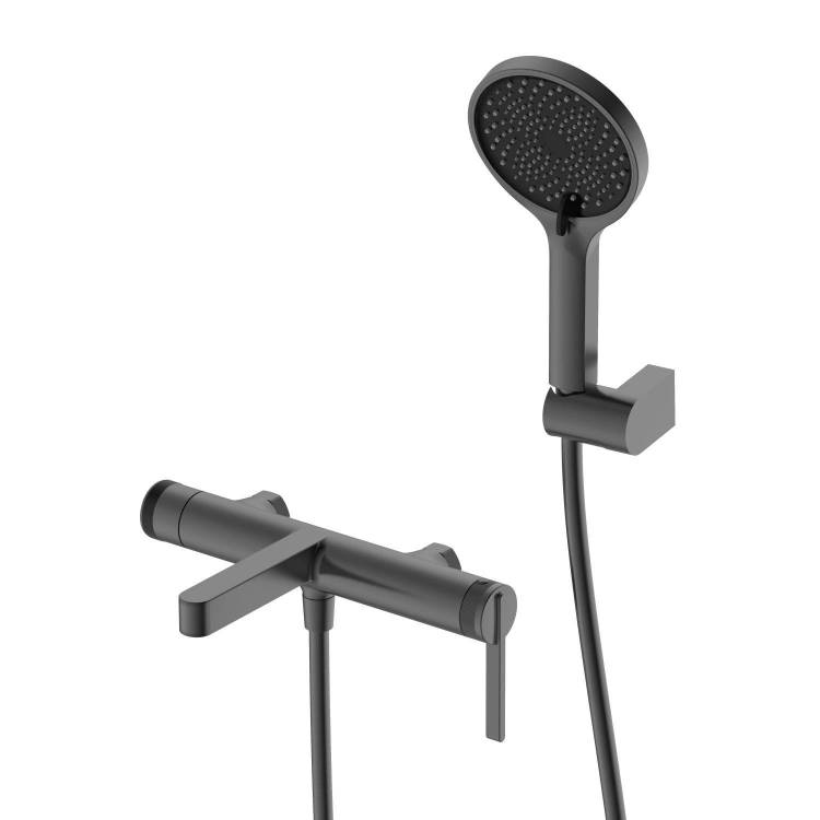 Смеситель для ванны с душем DQ Bonn DA1703206 короткий излив, графит