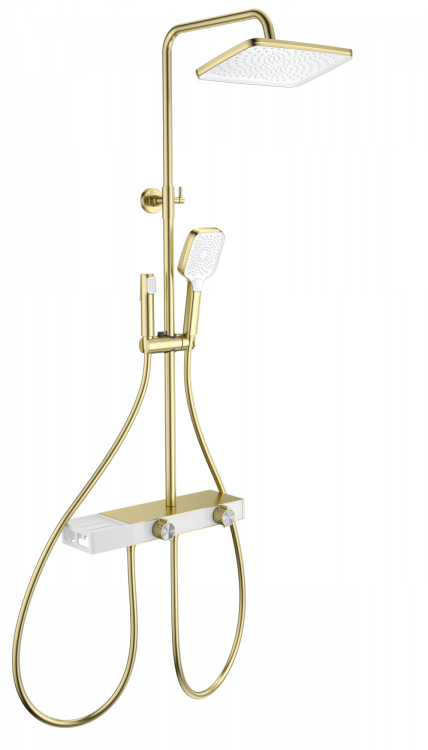 Душевая стойка Wonzon & Woghand WW-B4161-BG с термостатом, золото
