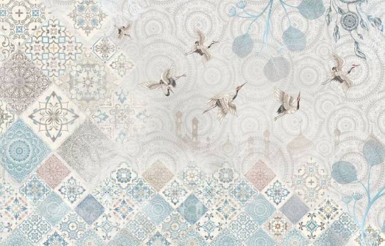 3D Фотообои Artegrafico «Журавлиный круговорот» VS-002 канвас