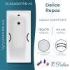 Чугунная ванна Delice Repos DLR220507RB-AS 150x70, белая, с антискользящим покрытием, с черными матовыми ручками, с ножками