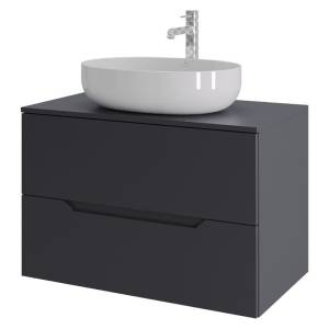 Тумба с раковиной Orange Line Li-80TugMDF+B05-520W графит матовый, 80.5 см
