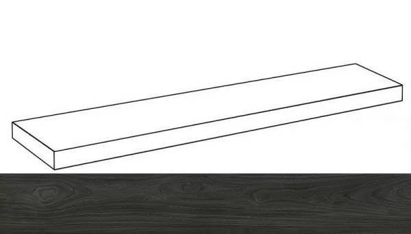 Ступень Italon Рум 620070001250 Вуд Блэк угловая левая 33x120