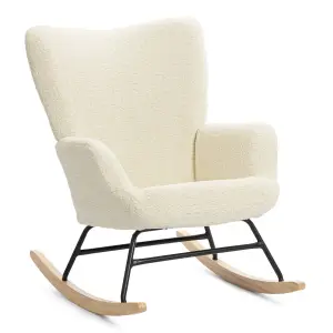 Кресло-качалка лаунж Tetchair Агнет 25719 бежевый/черный/натуральный