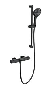 Смеситель для ванны Wonzon & Woghand WW-C2017-A-MB с душевым гарнитуром и термостатом, черный матовый